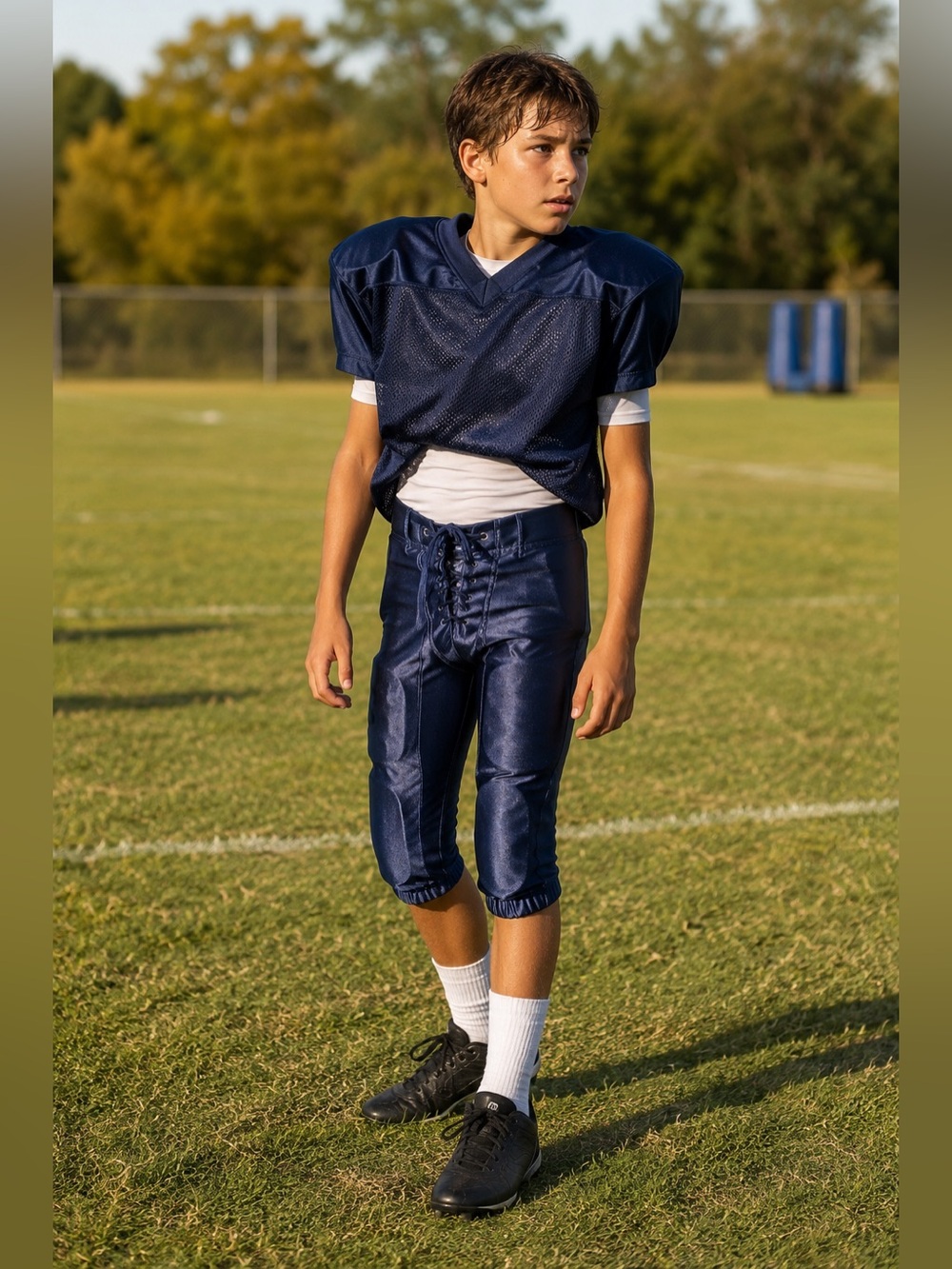 Champro Youth Medium Navy Football Practice Pants Lace-Up (10-12)